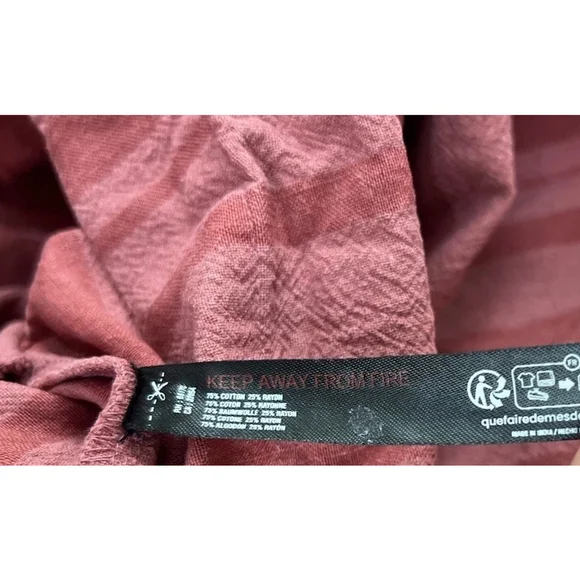 Free People Moana Stripe Puff Sleeve Mini Dress Medium Babydoll Square Neck - Picture 7 of 7